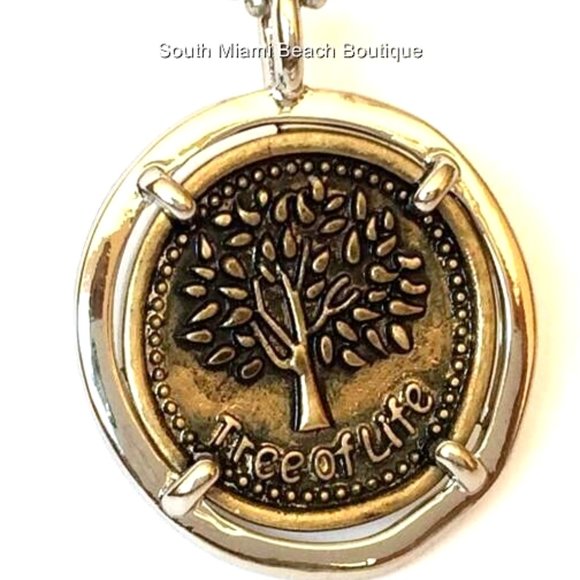 Tree of Life Pendant Necklace Peace Serenity Celtic Silver Gold Plated 18" - Picture 7 of 9